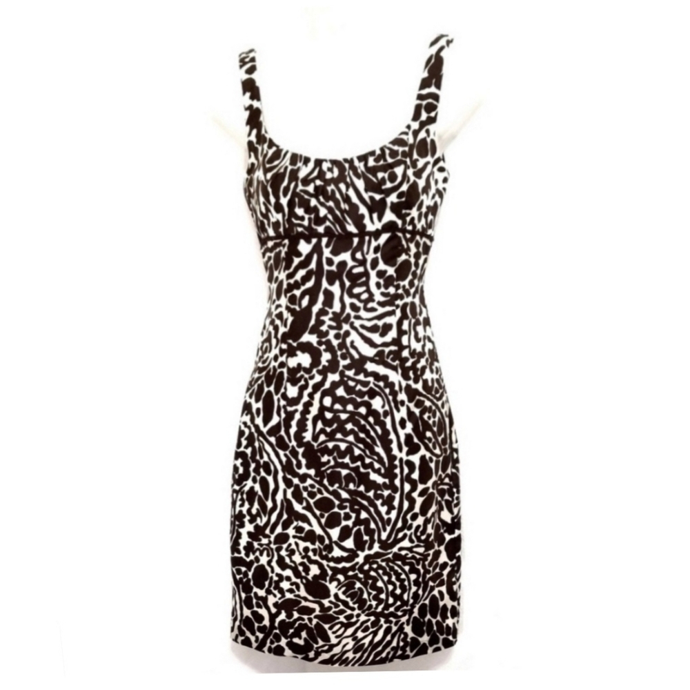 Milly silk abstract leopard sheath dress NWOT